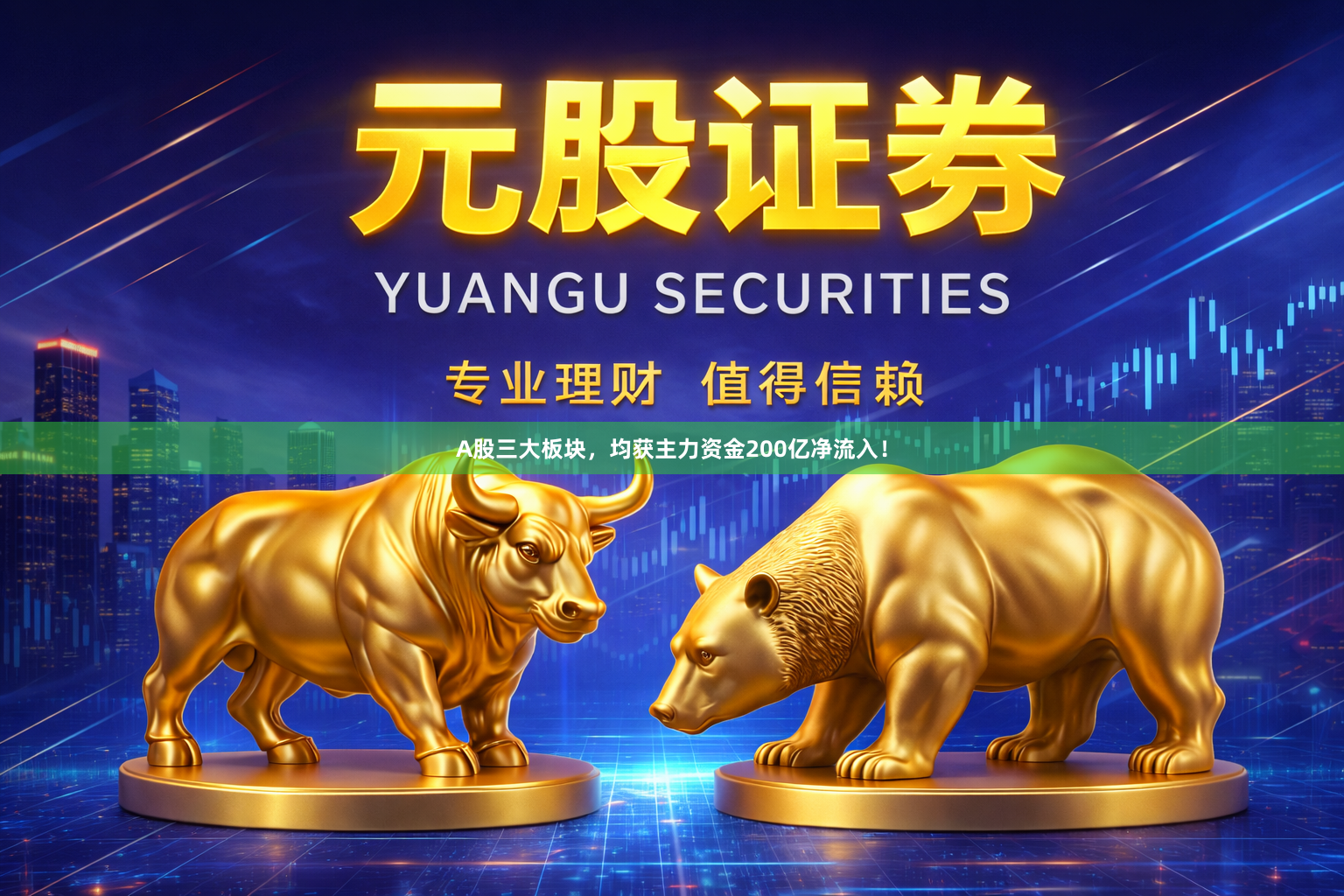 A股三大板块，均获主力资金200亿净流入！